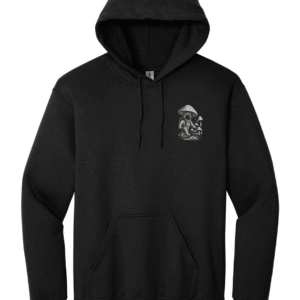 Trippy astronaut hoodie with mushroom design